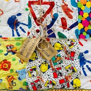 New 40”x50” Handmade Cotton Baby Quilt. Patchwork Kids Quilt.